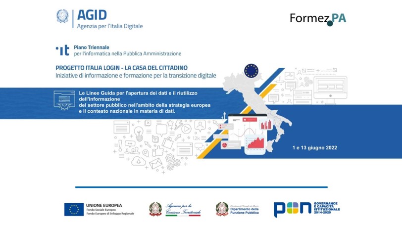 Sono in via di finalizzazione, da parte di AgID e del gruppo di lavoro costituito ad hoc, le Linee Guida sull’apertura dei dati e il riutilizzo dell’informazione del settore pubblico in applicazione del decreto di recepimento della Direttiva europea 2019/1024, cosiddetta Direttiva Open Data. Intorno a tale attività, AgID, con il supporto del Formez, ha organizzato, dal 4 maggio al 13 giugno, un ciclo di webinar per presentare contenuto e struttura della Linee Guida e dedicare focus di approfondimento a spec